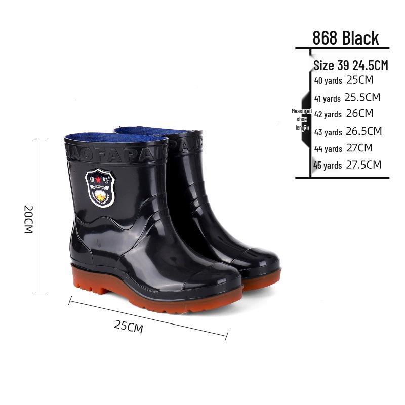 Men's Non-Slip Water-Resistant Work Boots: High-Top, Thick, Durable, Velvet-Lined for Construction and Kitchen Safety