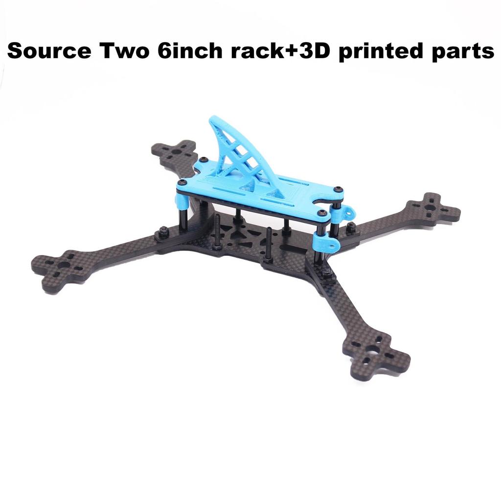 Bo Li Fang 6-Inch Carbon Fiber FPV Drone Frame Kit with Printed Parts