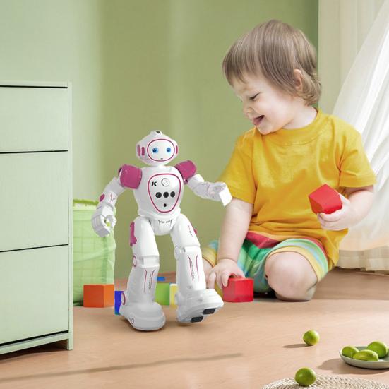 Yousheng Kids - игрушка-робот с дистанционным управлением и светодиодными глазами, интеллектуальная программируемая модель робота с функцией распознавания жестов, пения, ходьбы, танцев для малышей