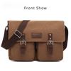 Fashion 16A Washing Canvas Shoulder Bag Retro Casual Messenger Bag Student Rucksack Crossbody Handbags for Men and Female Valentine's Day Gift