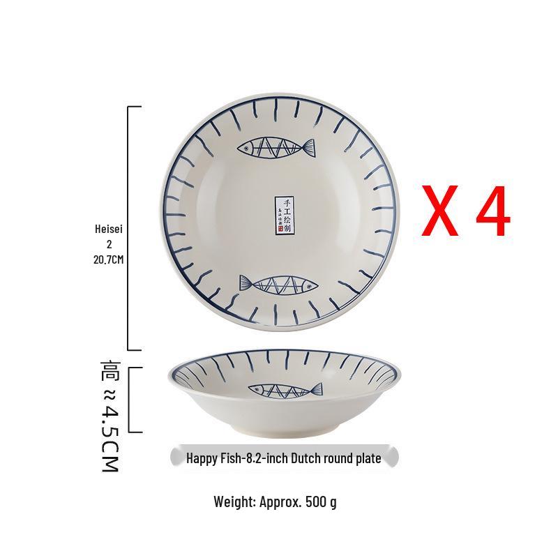 Japanese Ceramic Tableware Set: Rice Bowls, Plates, & Dishes for Restaurant Use