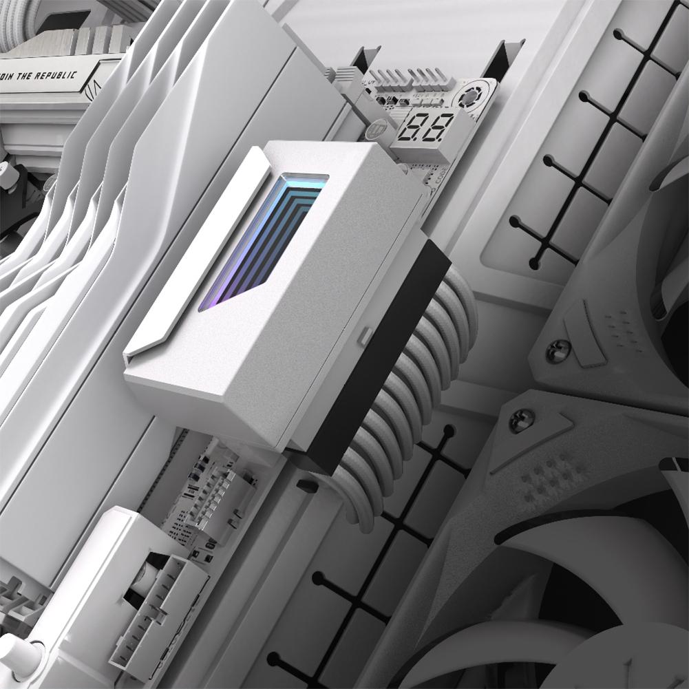 Кабель питания материнской платы, модульный, с ARGB-подсветкой «Бесконечное зеркало», ATX 24-контактный адаптер питания с угловым разъемом 180 градусов