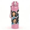 1PC Five Girl Friend Squad 750ml Color Plastic Sports Water Bottle Leakproof Flip Straw Lid Suitable for Sports Office Home Use