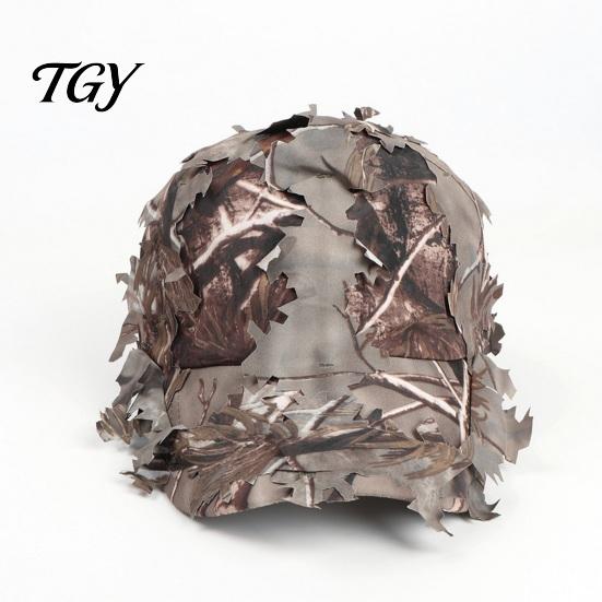 Tactical Gear Camouflage Hat 3D Leafy Cap, Hunting Hat, Adjustable Jungle Breathable Outdoor Cap Camo for Men, Turkey Hunting, Training Comfortable