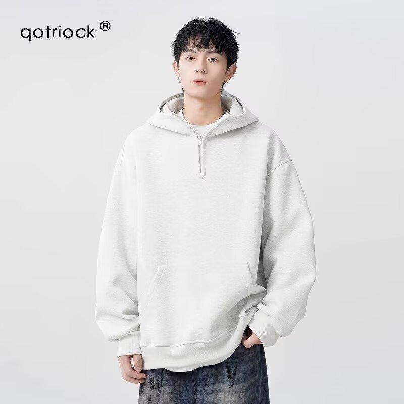 Осень-зима Новая куртка-свитшот Cleanfit Half-Zip High Neck, мужской пуловер, свободный, модный, простой, серый топ