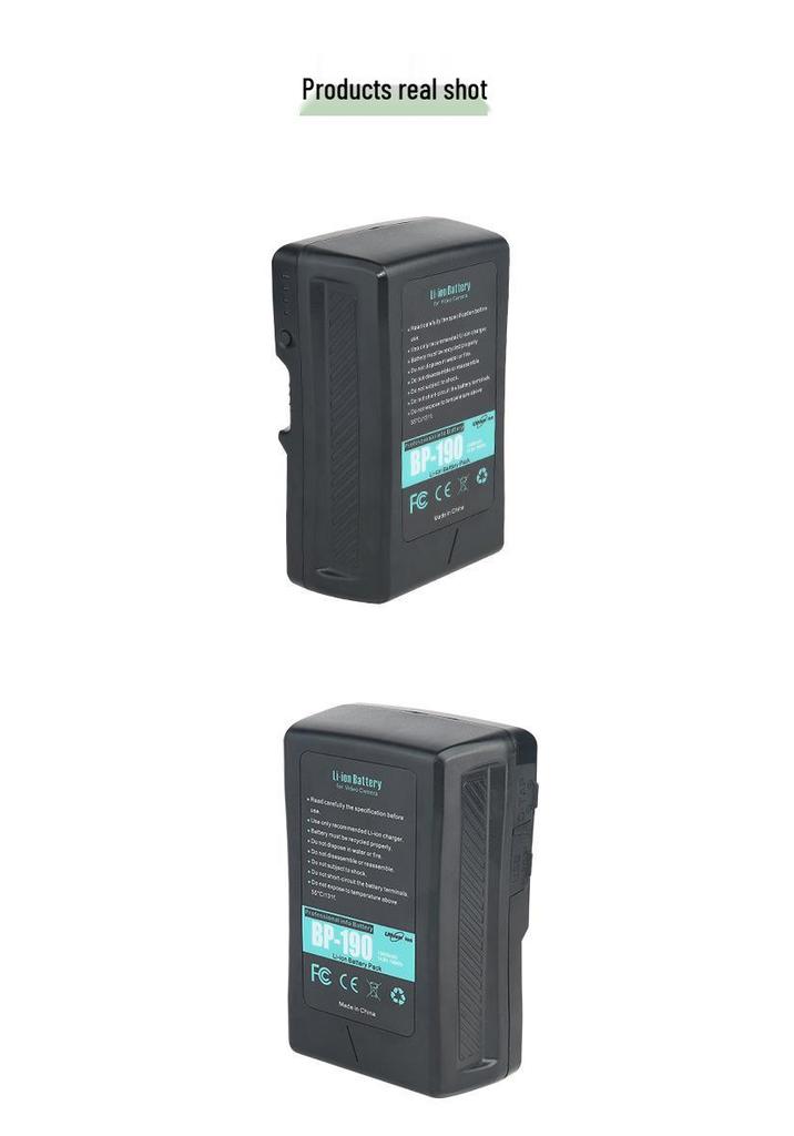 BP190 V-Mount Battery for Sony Camcorder, Aputure Fill Light, NanGuang Photography Light, 14.8V External Power Source