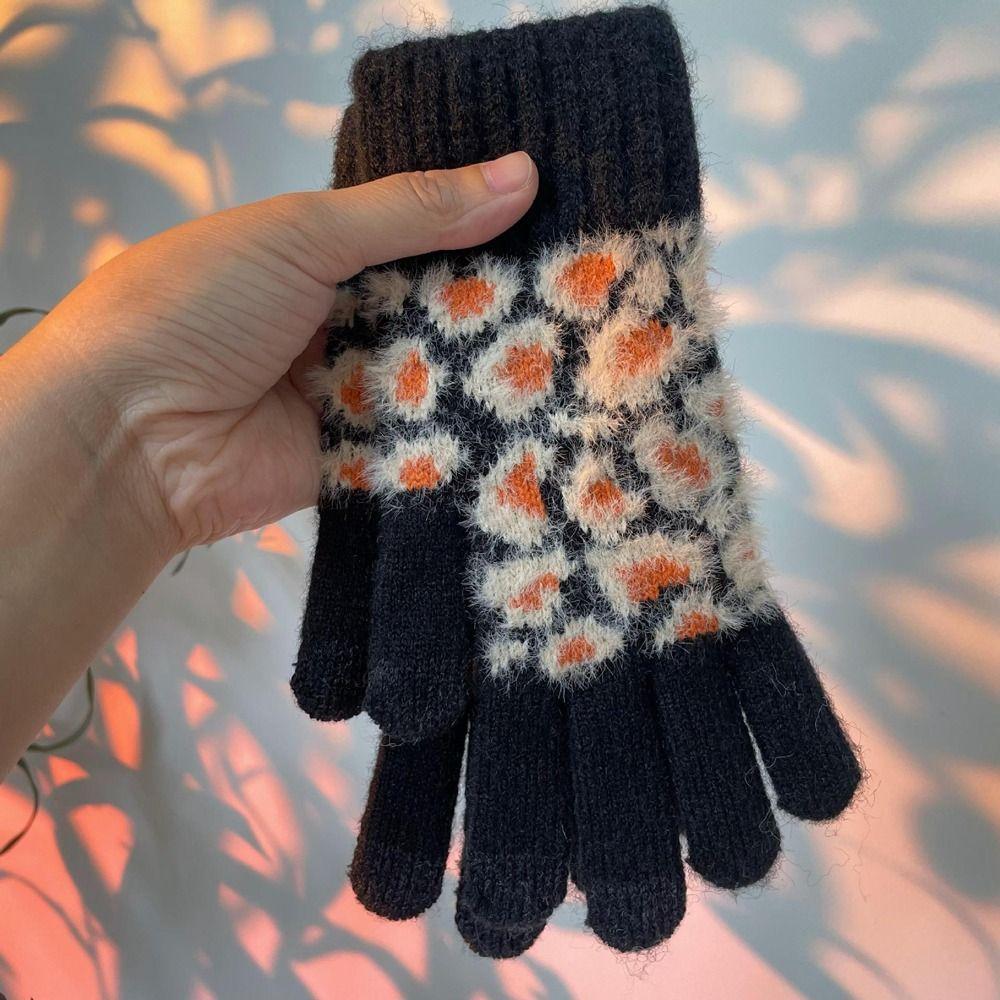 Cycling Driving Keep Warm Simple Outdoor Windproof Thick Mittens Female Gloves Touch Screen Gloves Velvet