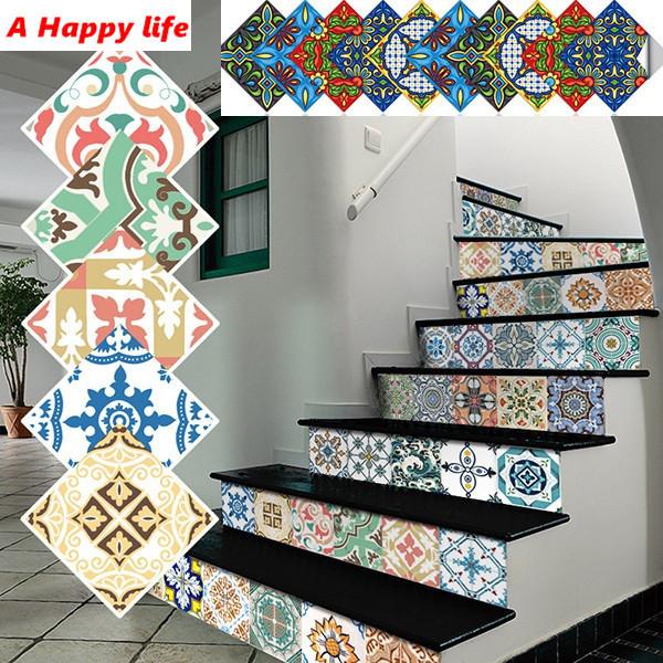 Mandala Tile Stickers Self-adhesive Wall Stickers Tile Paste Waterproof Oil-proof Wall Sticker Furniture Stickers Wallpaper