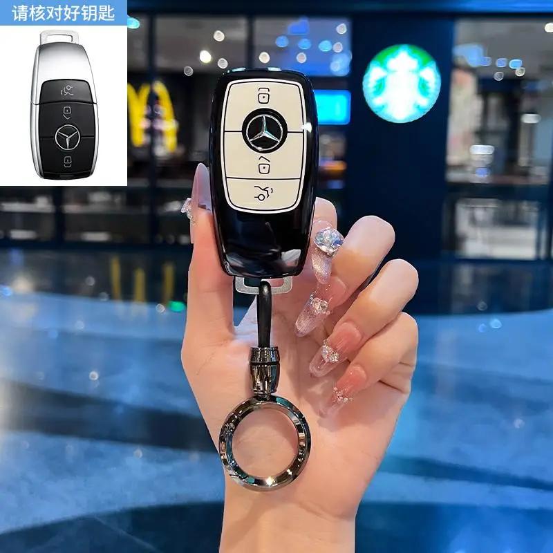 TGM3 Female Key Case for Mercedes Benz CLS CLA GL R SLK AMG A B C S Class 3 Button Remote Car Key Cover Holder Keychain Accessories