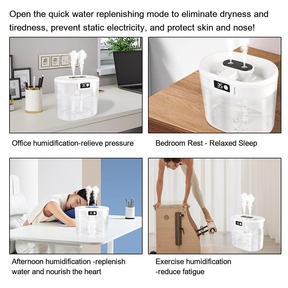 Дисплей влажности 1500 мл универсальный увлажнитель воздуха бытовой спальни офис настольный портативный два порта распылитель воды добавка