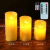 3 шт. беспламенные мерцающие светодиодные свечи с дистанционным управлением, светодиодные свечи на батарейках, лампа для домашнего декора для свадьбы