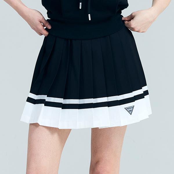 A Wave Women'S Two-Tone Pleated Skirt Black