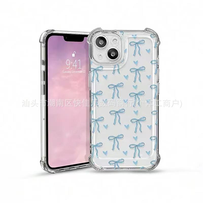 Милый чехол для мобильного телефона с бантом для Apple iPhone11/12/13/14 promax четыре угла защита от падения 15/16