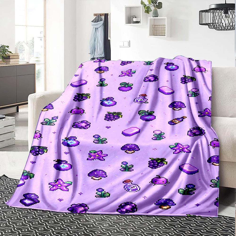 1pc Blanket - game Stardew Valley Print Design,Lightweight Blanket for Sofa,Bed- Soft &Warm,Gift for All Seasons