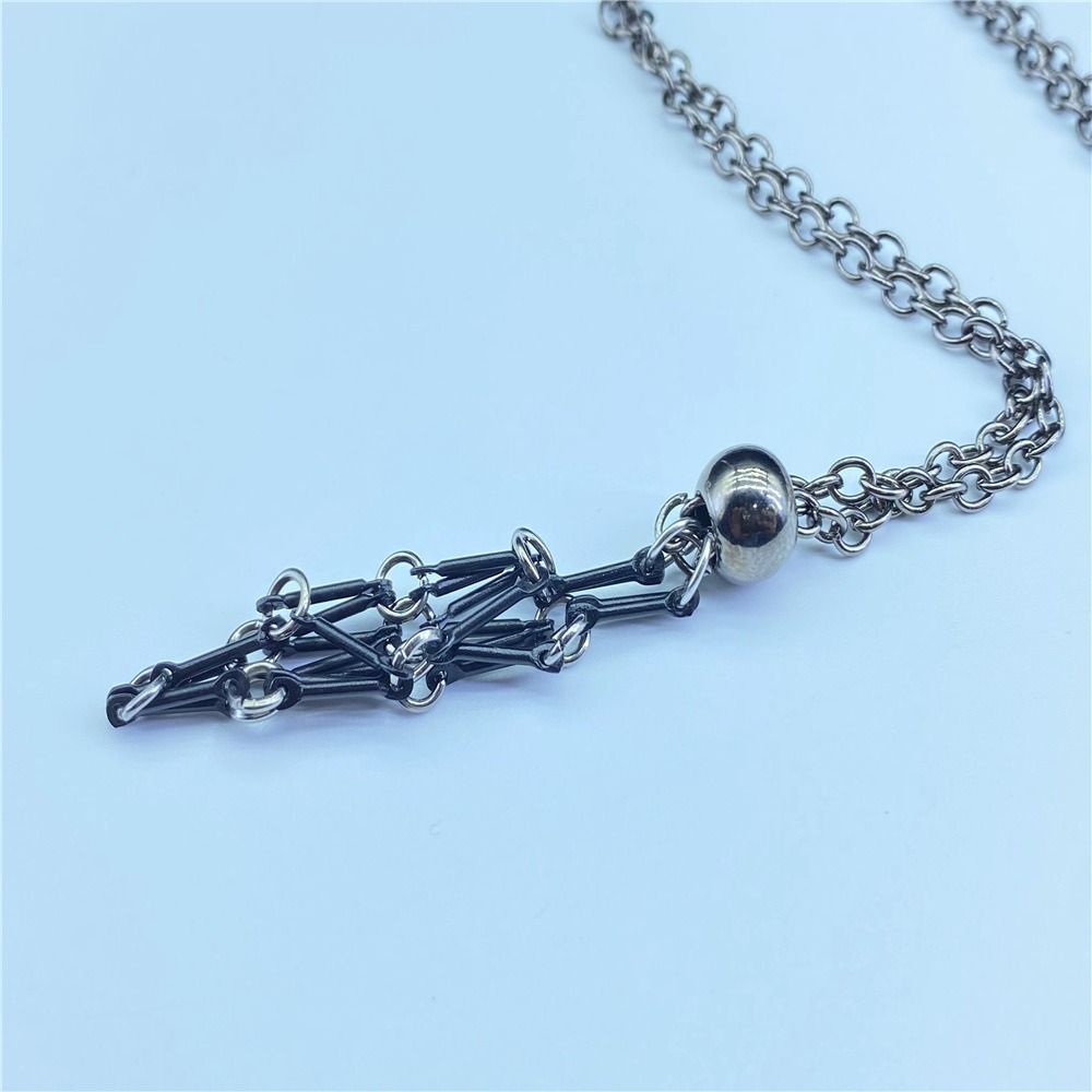 Ожерелье-клетка с кристаллом золотого цвета Серебряное ожерелье с камнем-держателем Повседневная одежда