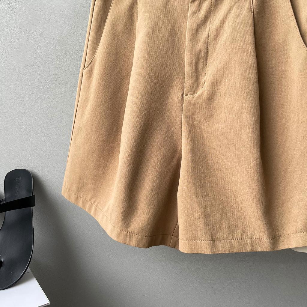 Work Shorts Women's Summer High Waist Loose Straight Wide Leg Casual Pants