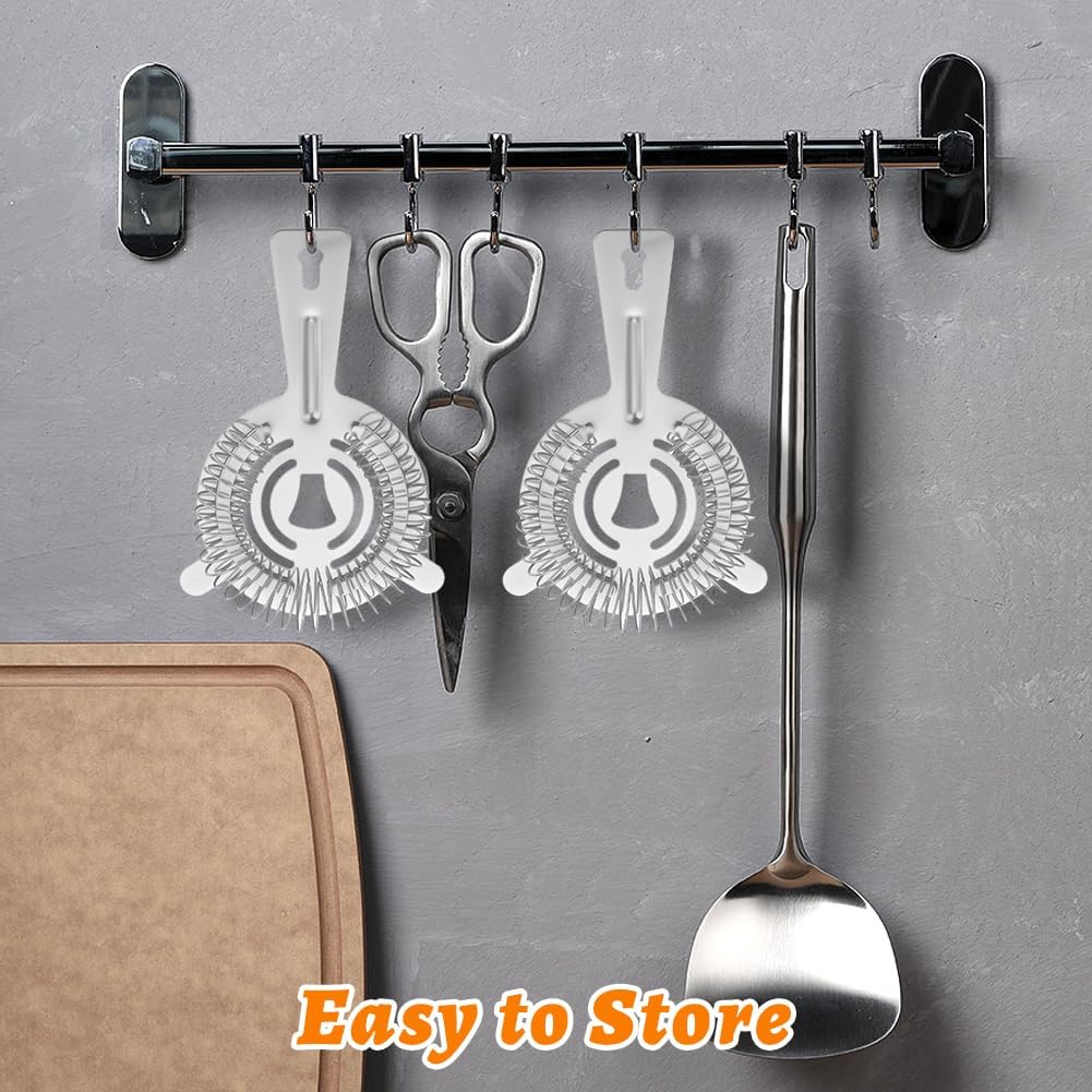 Фильтр SwirlColor, 2 шт. в упаковке, сито из нержавеющей стали, профессиональный инструмент для фильтрации коктейлей в баре, ресторане, дома - серебристый