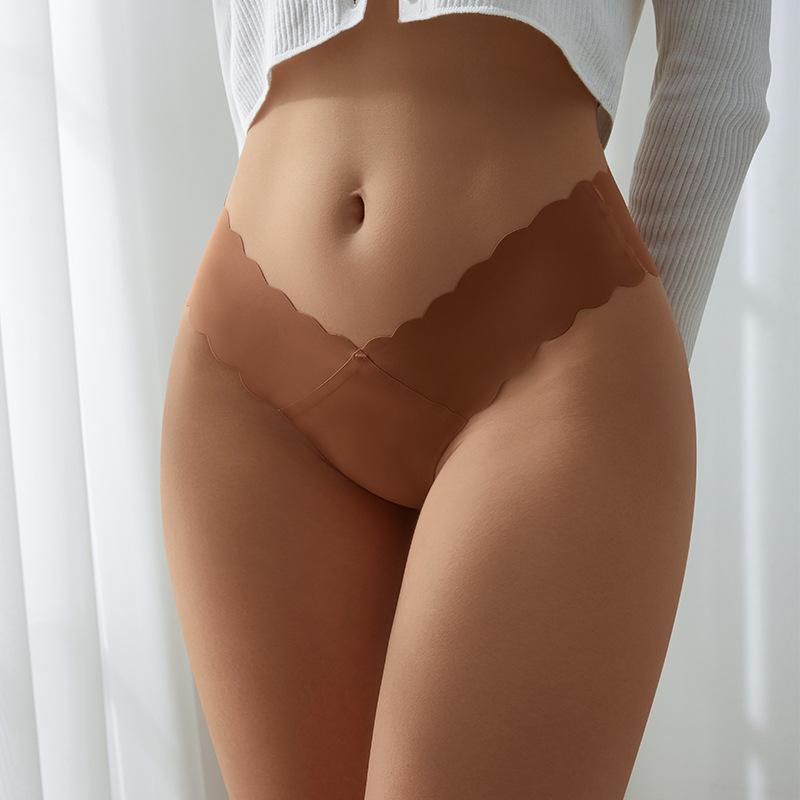 Женское модное нижнее белье с низкой талией V-образной формы, бесшовные спортивные трусы для йоги, ультратонкие мягкие женские трусики