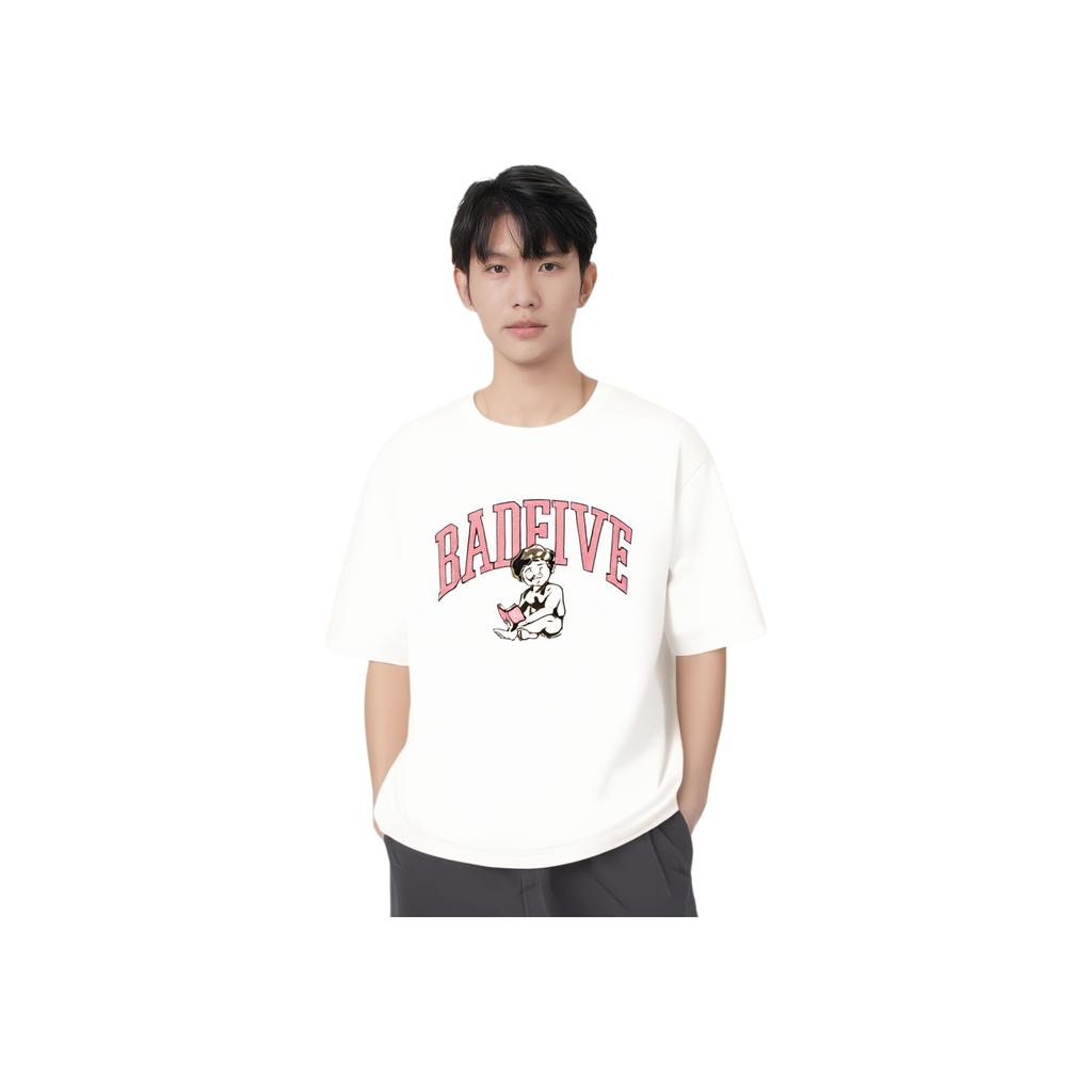 Футболка мужская с коротким рукавом и круглым вырезом Li Ning Anti-Five Series Letter Character Print, цвет белый AHST513-1