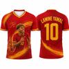 Yamal No.19 Spain Brush Stroke Print Soccer Fans Jersey For Boys  Breathable Training Football Short Sleeve Top