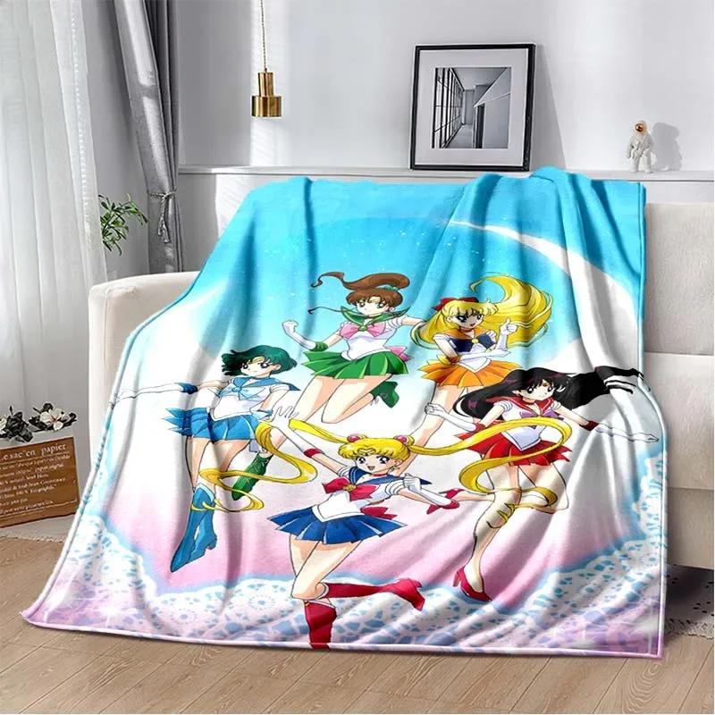 Милое одеяло с принтом в виде 3D-мультяшного персонажа S-Sailor-Moon, модное, мягкое, уютное, для гостиной, спальни, дивана-кровати, дорожное одеяло, подарок на день рождения для ребенка