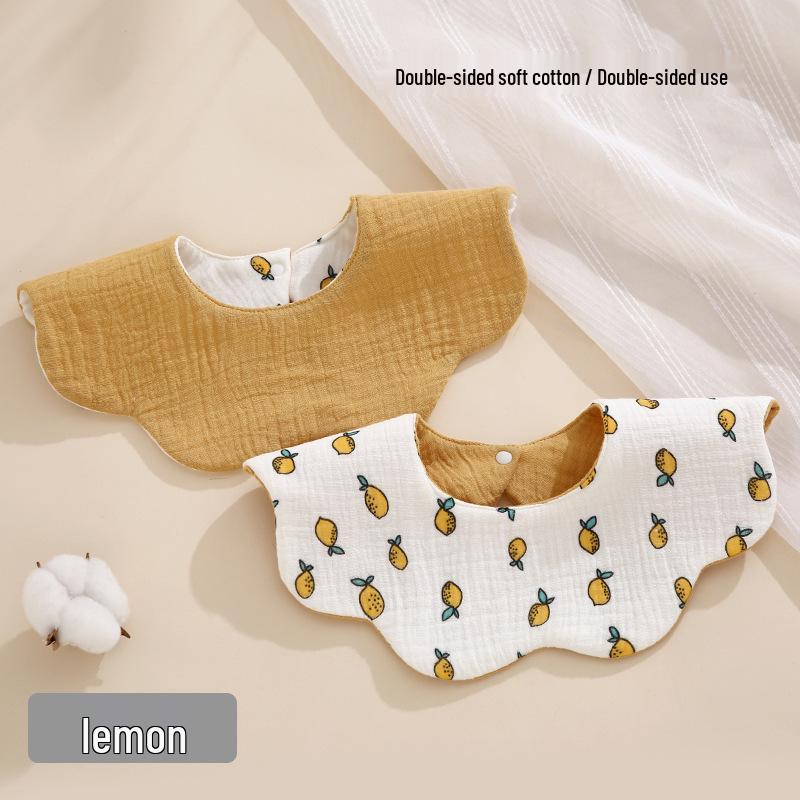 Двусторонний нагрудник для младенцев с вращением на 360°, Хлопковая марля, Всесезонный, Впитывающий, Качество класса А