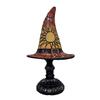 30cm Resin Tained Glass Witch Hat Lamp,Spooky Fun Handmade Hat Shape Lights,Nightstand Night Light With Mystical Charm Gifts