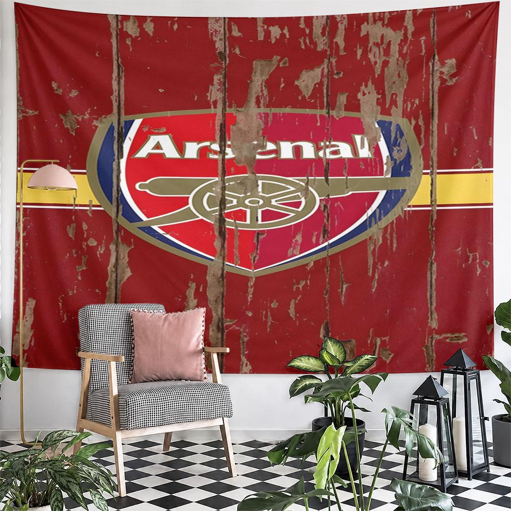 "Arsenal Vintage Logo on Distressed Wood" Pattern Wall Hanging Tapestry Decorative Tapestry Home Decor for Bedroom and Living Room