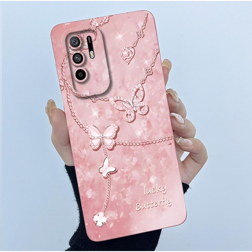 Funda For Oppo A94 5G CPH2211 Case Capa Simplicity Flower Soft Matte Silicone Bumper For Oppo Reno 5Z Reno5 Z 5 Z 5G Back Cover