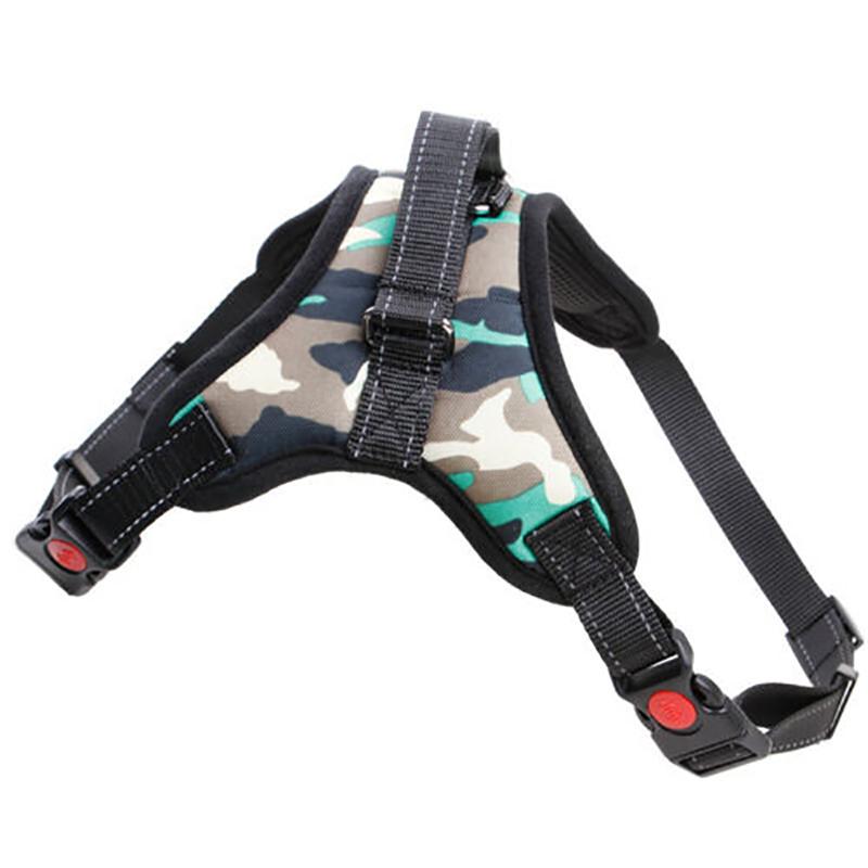 Nylon Dog Harness Collar Adjustable No-Pull Dog Harness Reflective Outdoor Pet Vest for Medium Large Dogs Pet Traction