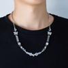 Street Titanium Steel Splicing Butterfly Dice Hip Hop Necklace Men's and Women's Tide Personality Pearl Sweater Chain Accessory Chain