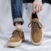 Fashion Trendy Minimalist Men's Casual Thick Bottom Skateboard Shoes Vintage Low Top Lace Up Brown Shoes Classic Comfortable Sneakers