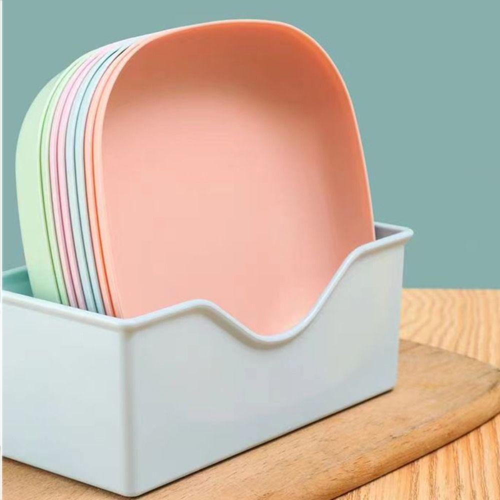 10PCS Multicolor Fruit Plate Plastic Candy Plate With Storage Box Snack Dish Home Kitchen