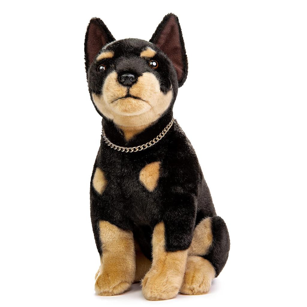 Lilizzhoumax Simulated Doberman Plush Super Handsome Dog Kids Birthday Christmas Doberman Soft Stuffed Girls Toy Toy, Toy, Gift, Gift, Animal, Boys,