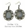 Gifts For Women Vintage Earrings Oval Ear Hook Glass Cabochon Base Setting Tray Drop & Dangle Earring Women's Bags Earing