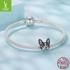 S925 Sterling Silver Boston Dog Beaded Accessories, Exquisite Three-Dimensional Black And White Zircon Beads Loose Beads