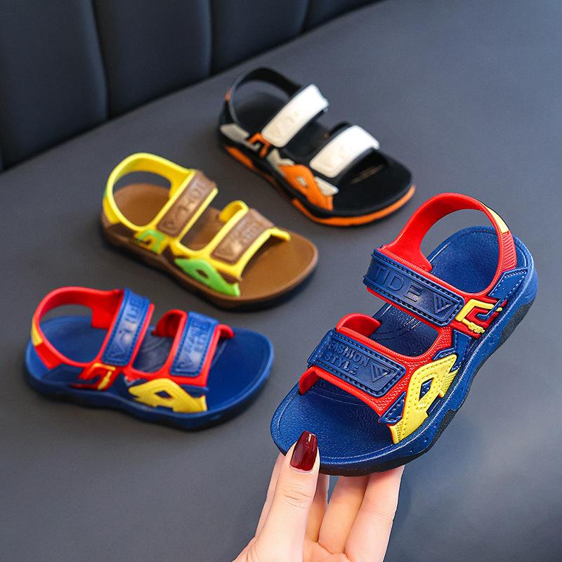 Детские сандалии, для мальчиков, детей среднего и старшего возраста, летние девочки, нескользящие ванные комнаты, пляжные сандалии для дома и на улице