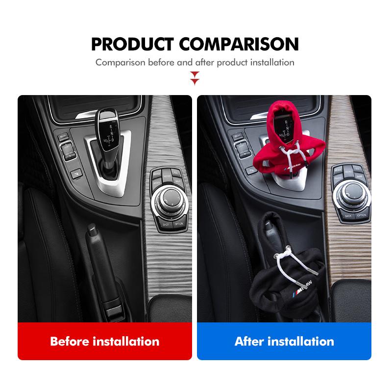 Universal Car Gear Shift Knob Cover Gearshift Hoodie Accessories For BMW M 1 3 4 5 6 7 Series X1 X3 X4 X5 G20 G38 F48 E36 E39 xk6
