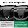 Крышка рамы рулевого колеса для Tesla Model 3 Highland 2024, отделка из алькантары и замши, новая модель 3, защитная наклейка, аксессуары для интерьера