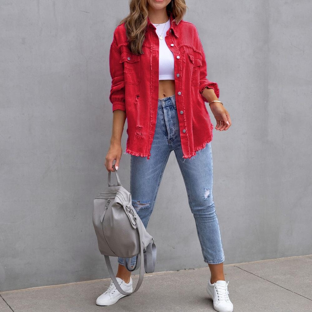 Женские осенне-весенние джинсовые куртки с длинным рукавом, однобортные винтажные джинсы, кардиганы, пальто, женская повседневная свободная верхняя одежда, топы