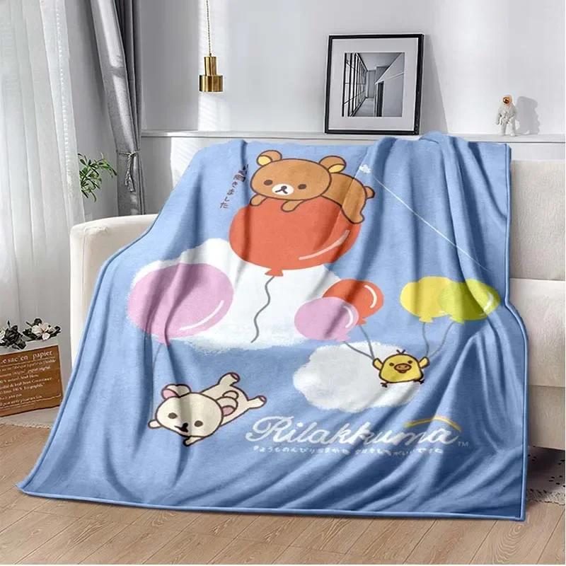 Мультяшный Rilakkuma Аниме Девочки Пледы Одеяло для Ребенка Поход Пикник Кровать Супер Мягкое Милое каваи Фланелевое Одеяло подарок на день рождения