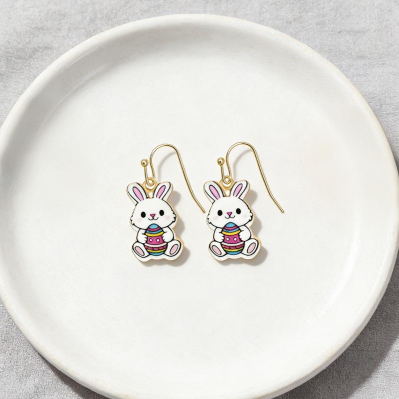 Accessories Cartoon Cute Easter Bunny Earrings Ear Hooks Simple Animal Earrings Women's Earrings