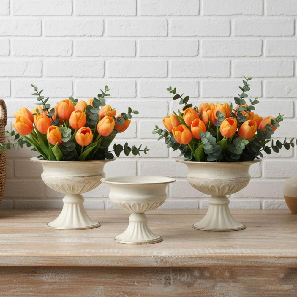 Multipurpose Flower Pot White Decorative Vase Vintage Urn Vase Flower Pot Living Room