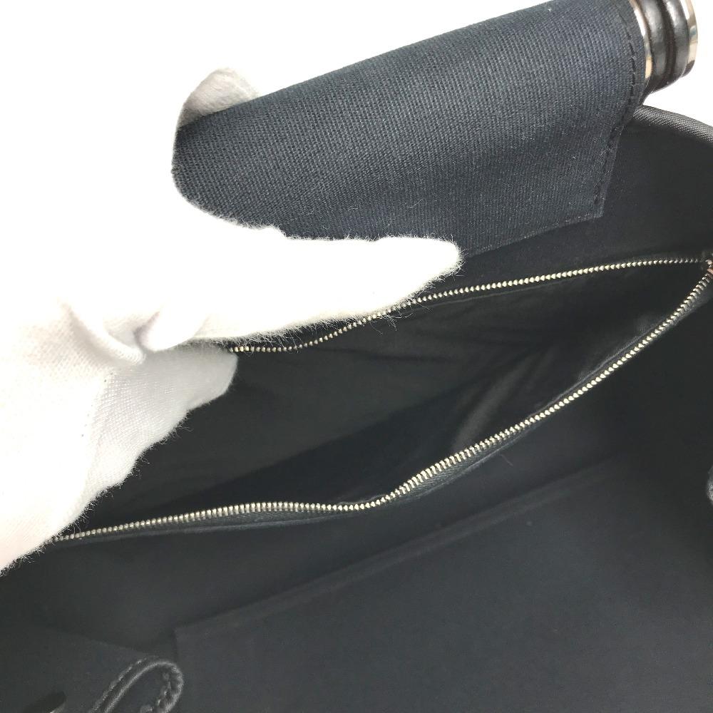 HERMES Kabak Elan PM Shoulder Bag Tote Bag Leather/Canvas Dark navy