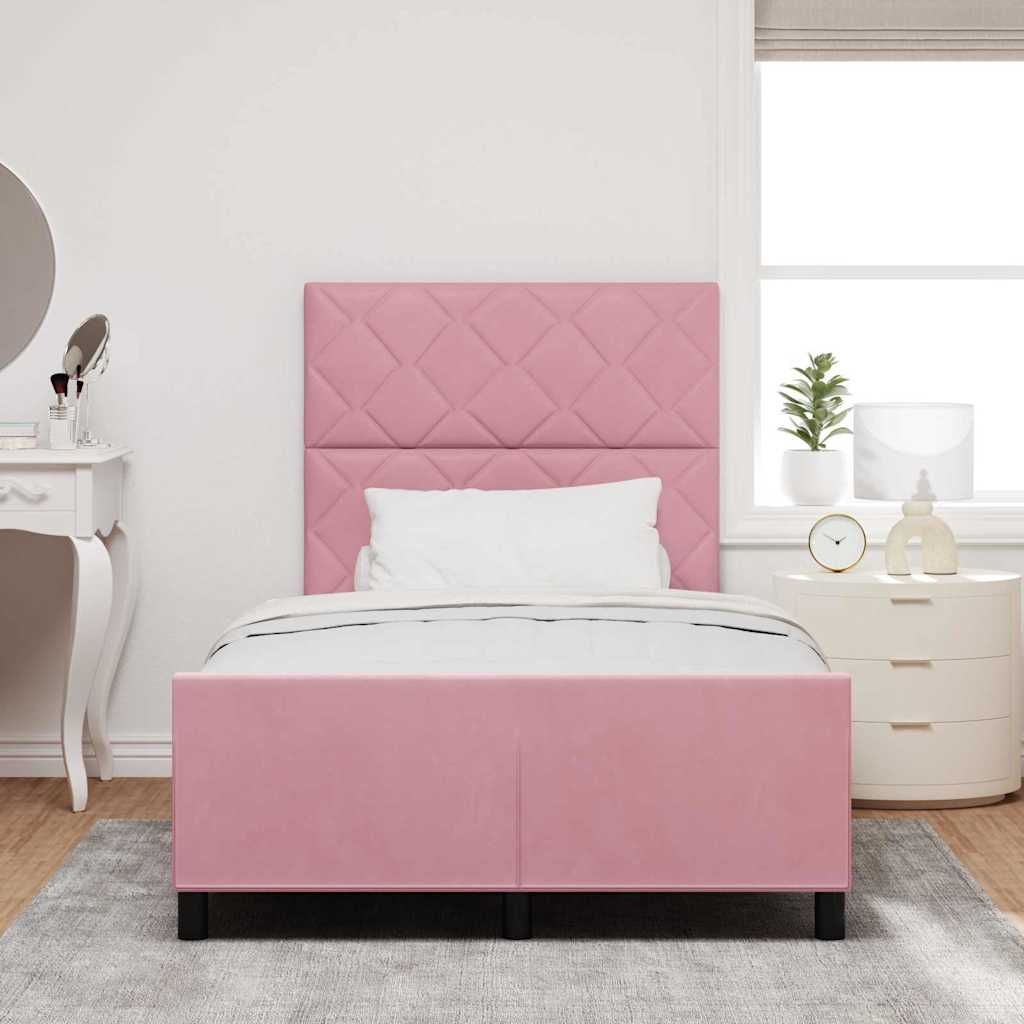 Boxspring Bed with Headboard Pink 120 x 190 cm Velvet
