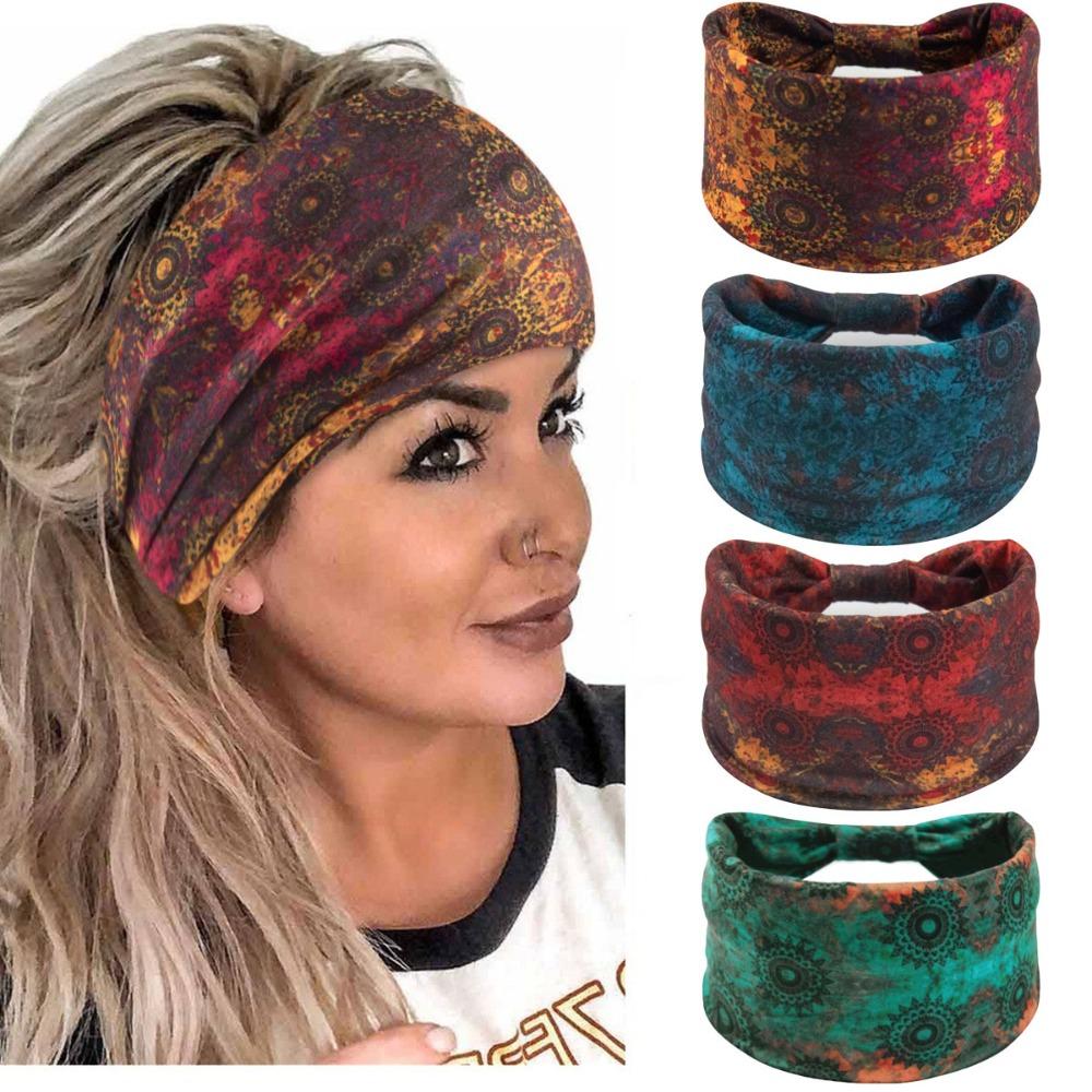 Stretch Boho Headbands Wide-brimmed Wide Headwrap Fashion Workout Head Bands Hair Accessories