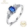 925 Sterling Silver Engagement Rings For Women Princess Created Blue Sapphire Spinel Ring Brand Fine Jewelry Gift