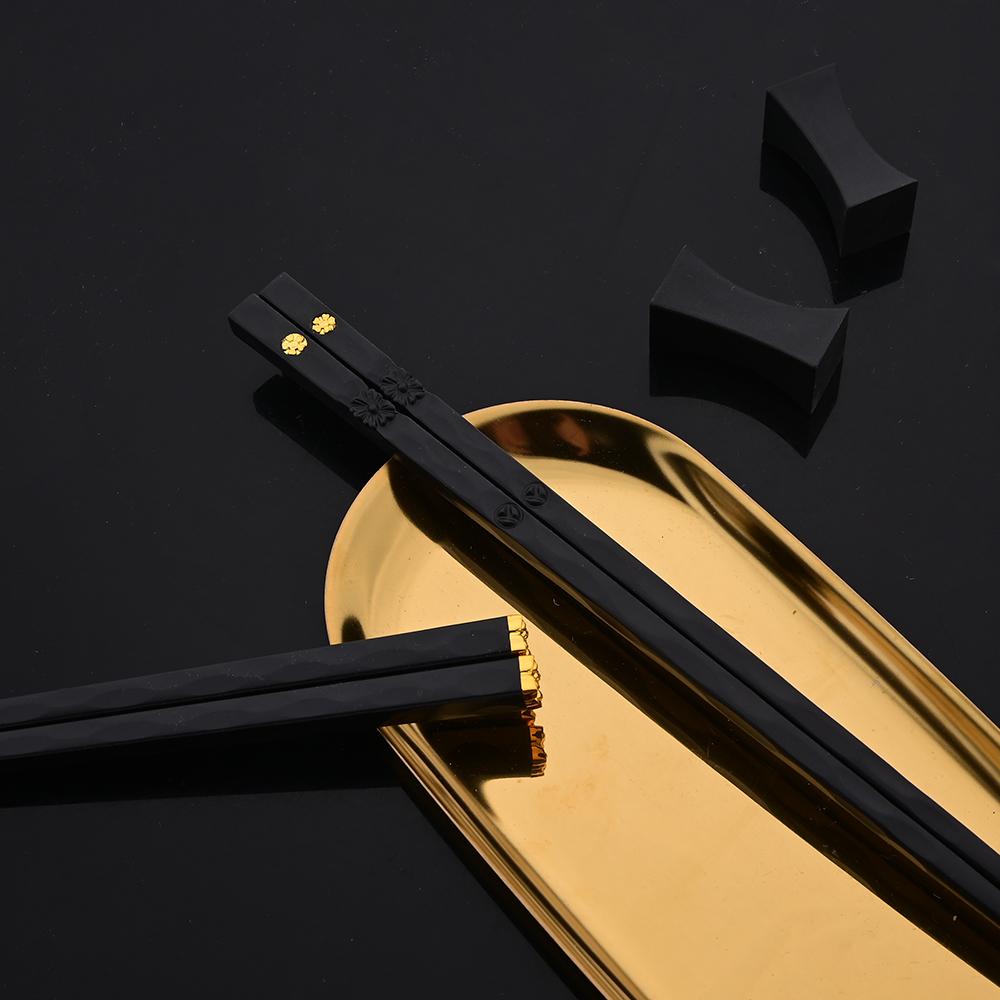 Черный золотой корейский столовый набор 15-20 предметов роскошный набор столовых приборов из нержавеющей стали столовая посуда нож вилка ложка палочки для еды набор столовых приборов