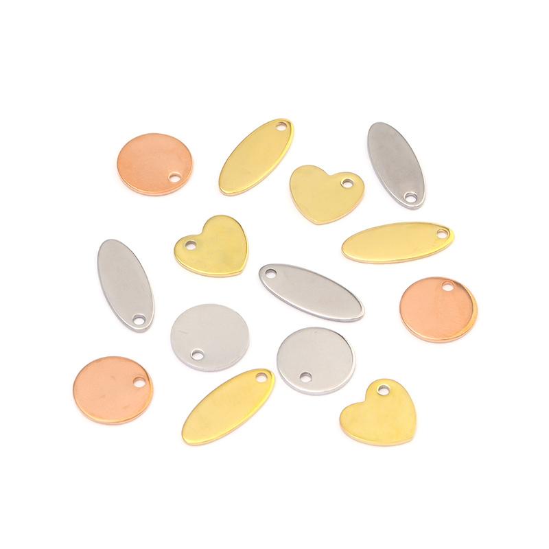 10-20pcs 6-35mm Stainless Steel Charms Round Dog Tag Pendant Stamping Blanks Pendants For Necklaces DIY Jewelry Making Wholesale