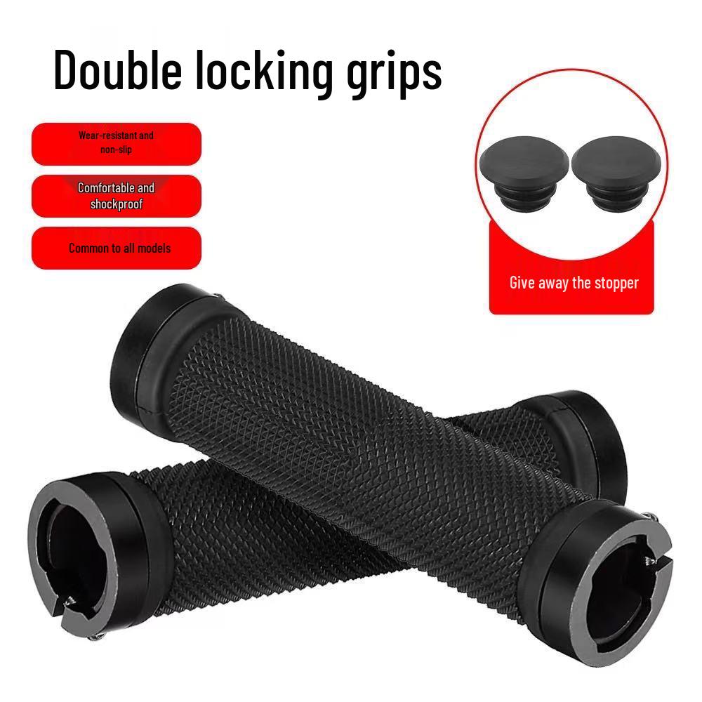 Нескользящие алюминиевые двухсторонние фиксируемые резиновые грипсы для руля горного велосипеда